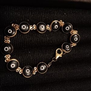 14k gold evil eye bracelet